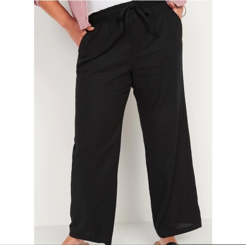 3/$20✨ Old Navy Light DrawString Black Trouser Pants w/ elastic waistband, small
